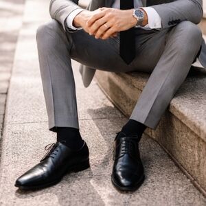 Calvin Klein Classic Black Men's Derbys Oxford Dress Shoes Office Formal Event